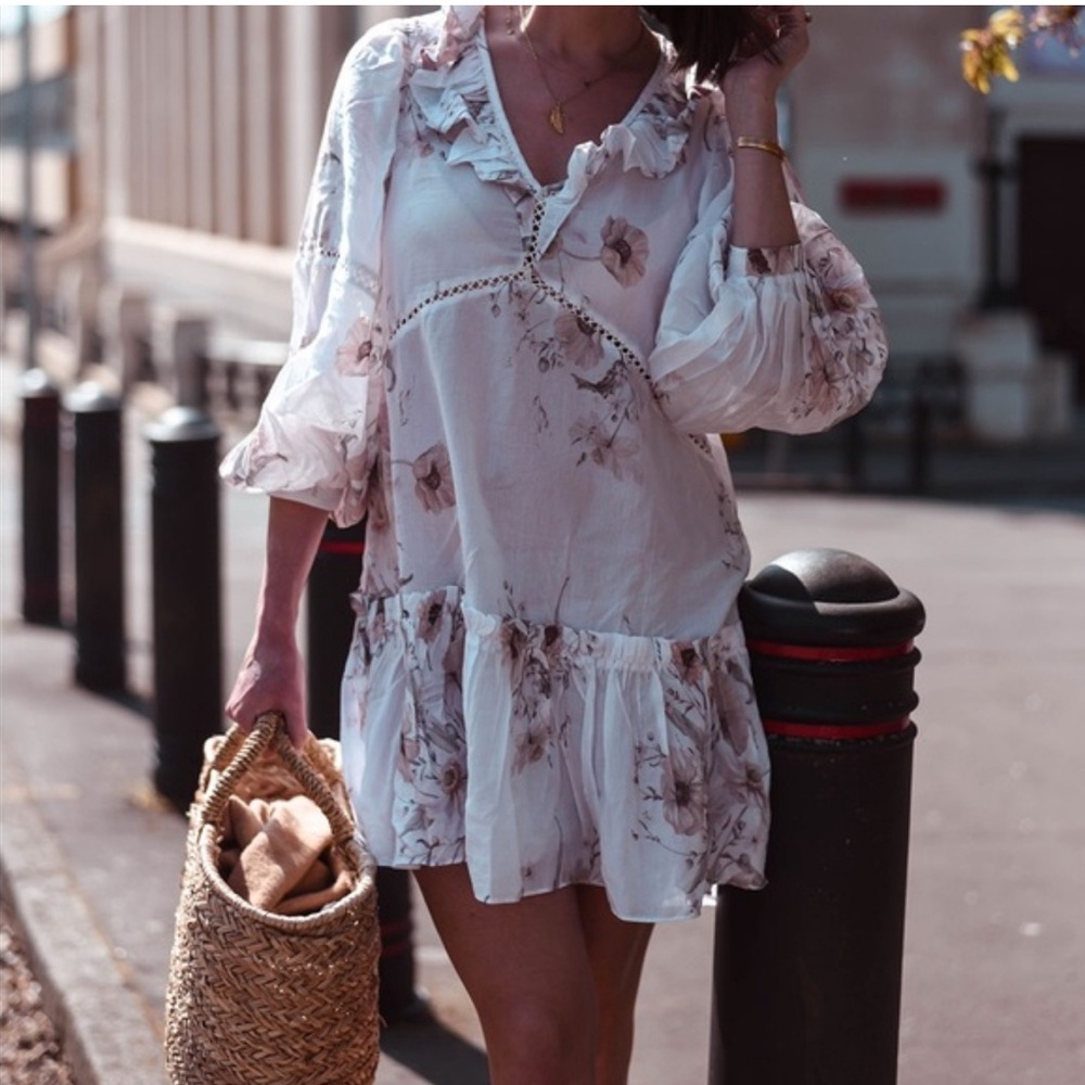 H&M conscious floral flounce dress